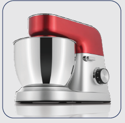 STAND MIXER  6 SPEED CONTROL WITH PULSE 4.5L S/S BOWL 1000W COLOR:SILVER+RED SPRAY COLOR