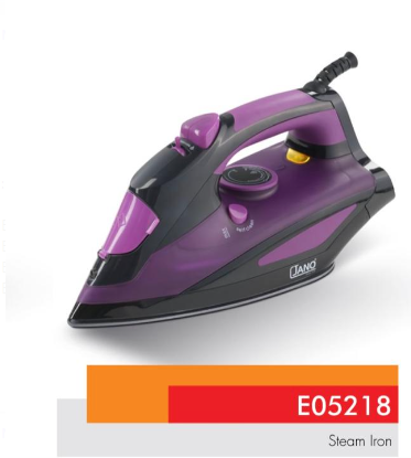 STEAM IRON TEFLON COATING PLATE  WATT :2200 COLOR: BLACK Purple JANO